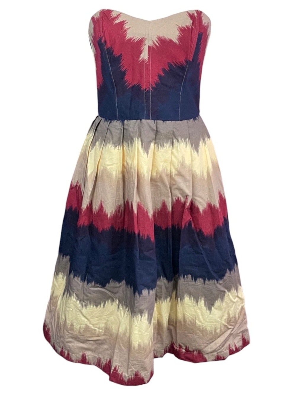 Corey Lynn Calter Strapless Dress 8 Sweetheart Abstract Brushstroke Knee Length